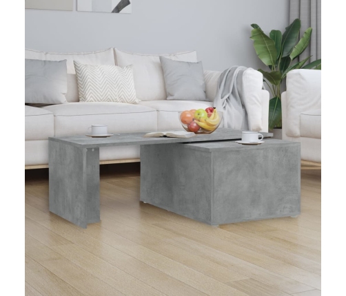 Mesa de centro madera contrachapada gris hormigón 150x50x35 cm