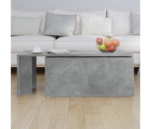 Mesa de centro madera contrachapada gris hormigón 150x50x35 cm