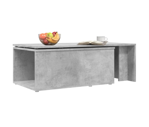 Mesa de centro madera contrachapada gris hormigón 150x50x35 cm