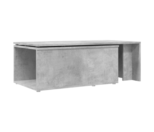 Mesa de centro madera contrachapada gris hormigón 150x50x35 cm