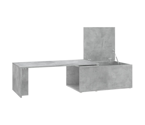 Mesa de centro madera contrachapada gris hormigón 150x50x35 cm