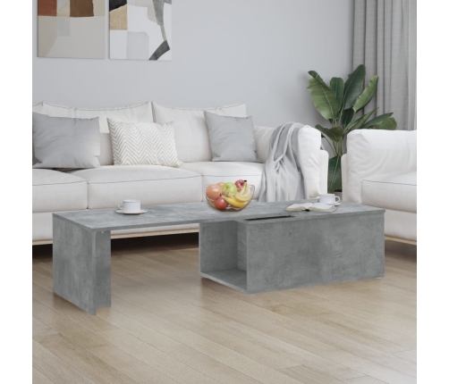 Mesa de centro madera contrachapada gris hormigón 150x50x35 cm