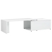 vidaXL Mesa de centro madera contrachapada blanco brillo 150x50x35 cm