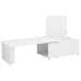 vidaXL Mesa de centro madera contrachapada blanco brillo 150x50x35 cm