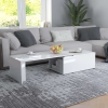 vidaXL Mesa de centro madera contrachapada blanco brillo 150x50x35 cm