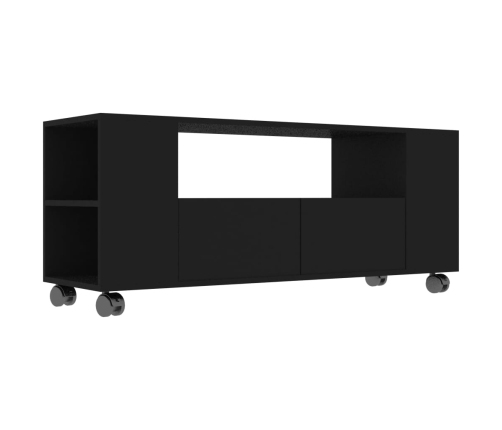 vidaXL Mueble para TV madera contrachapada negra 120x35x48 cm