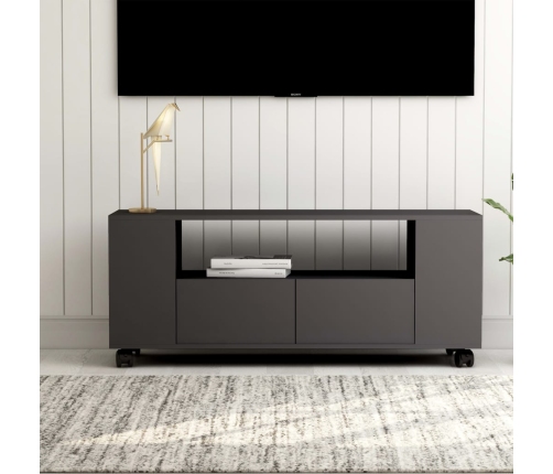 Mueble para TV madera contrachapada gris 120x35x48 cm