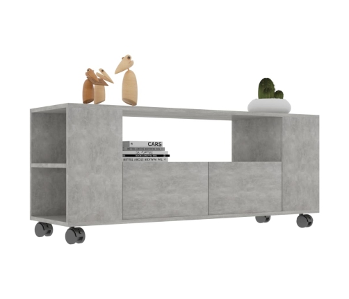 Mueble de TV madera contrachapada gris hormigón 120x35x48 cm