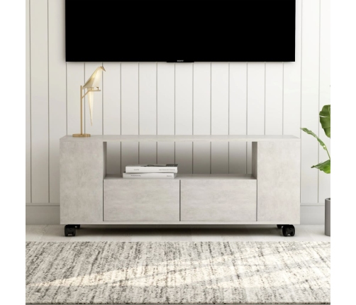 Mueble de TV madera contrachapada gris hormigón 120x35x48 cm