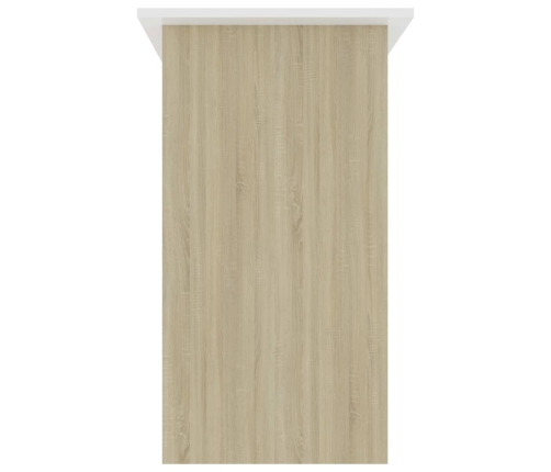 Escritorio madera contrachapada blanco roble Sonoma 80x45x74 cm