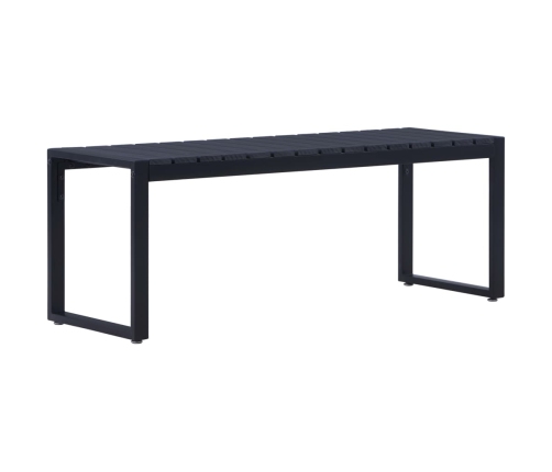 Banco de jardín tablero PS negro 120,5 cm