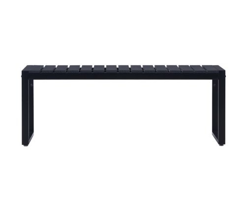 Banco de jardín tablero PS negro 120,5 cm