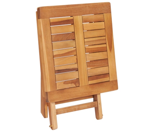 Tumbonas 2 uds con mesa madera maciza de teca