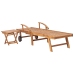 Tumbonas 2 uds con mesa madera maciza de teca