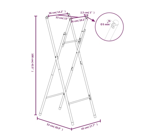 Patas de mesa plegables acero galvanizado plata 45x53x108 cm