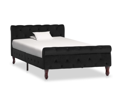 vidaXL Estructura de cama de terciopelo negro 100x200 cm