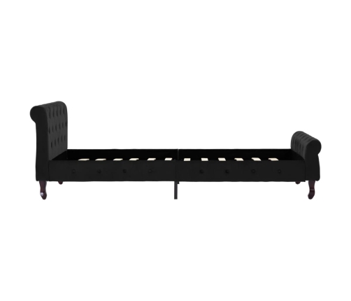 vidaXL Estructura de cama de terciopelo negro 100x200 cm