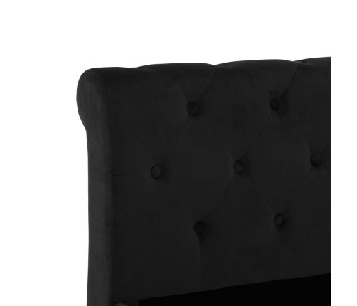 vidaXL Estructura de cama de terciopelo negro 100x200 cm