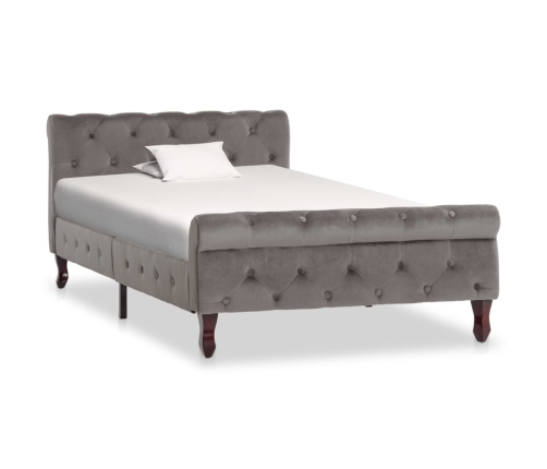 vidaXL Estructura de cama de terciopelo gris 100x200 cm