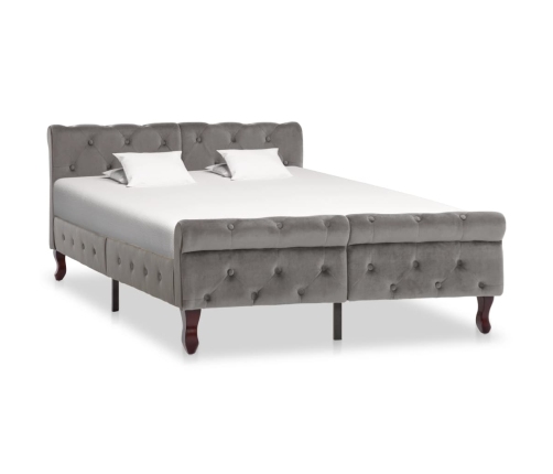 vidaXL Estructura de cama de terciopelo gris 120x200 cm