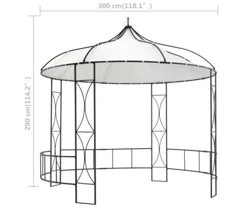 Cenador redondo blanco 300x290 cm