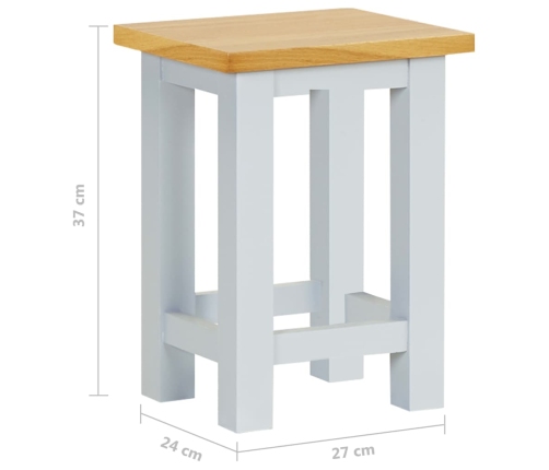 Mesa auxiliar de madera maciza de roble 27x24x37 cm