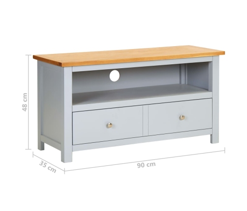 Mueble para el televisor de madera maciza de roble 90x35x48 cm