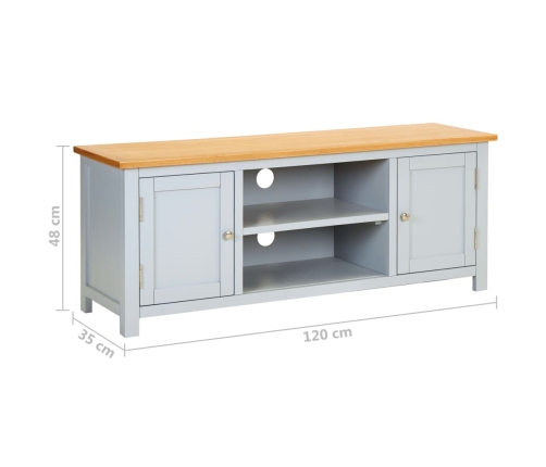 vidaXL Mueble para el televisor madera maciza de roble 120x35x48 cm