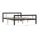 vidaXL Estructura de cama de metal negro y blanco 140x200 cm