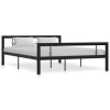 vidaXL Estructura de cama de metal negro y blanco 160x200 cm