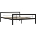 vidaXL Estructura de cama de metal negro y blanco 160x200 cm