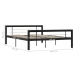 vidaXL Estructura de cama de metal negro y blanco 160x200 cm