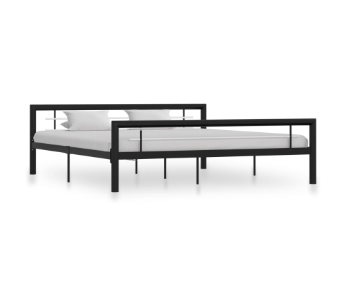 Estructura de cama de metal negro y blanco 180x200 cm