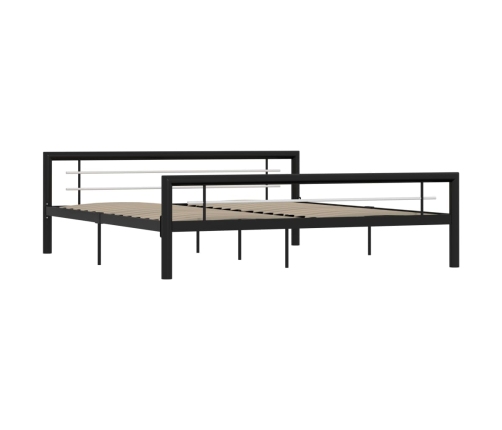 Estructura de cama de metal negro y blanco 180x200 cm