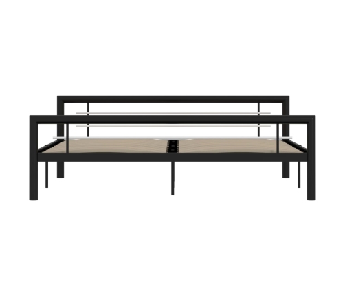 Estructura de cama de metal negro y blanco 180x200 cm