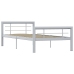 Estructura de cama de metal gris y blanco 90x200 cm