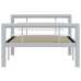 Estructura de cama de metal gris y blanco 90x200 cm