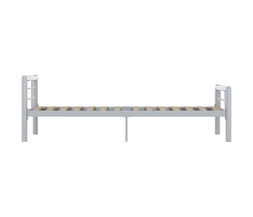 vidaXL Estructura de cama de metal gris y blanco 90x200 cm