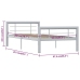 vidaXL Estructura de cama de metal gris y blanco 90x200 cm