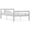 Estructura de cama sin colchón metal gris y blanco 100x200 cm