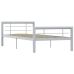 Estructura de cama de metal gris y blanco 100x200 cm