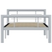 Estructura de cama de metal gris y blanco 100x200 cm