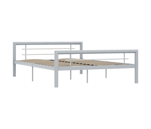 Estructura de cama sin colchón metal gris y blanco 120x200 cm