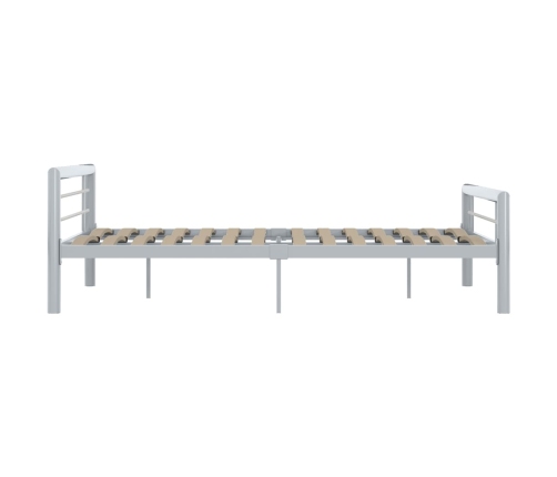 Estructura de cama sin colchón metal gris y blanco 120x200 cm