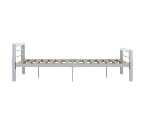 Estructura de cama sin colchón metal gris y blanco 140x200 cm