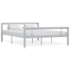 Estructura de cama de metal gris y blanco 160x200 cm