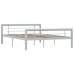 vidaXL Estructura de cama de metal gris y blanco 160x200 cm