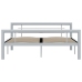 vidaXL Estructura de cama de metal gris y blanco 160x200 cm