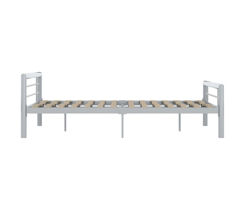 vidaXL Estructura de cama de metal gris y blanco 160x200 cm