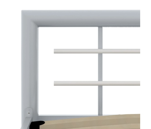 vidaXL Estructura de cama de metal gris y blanco 160x200 cm